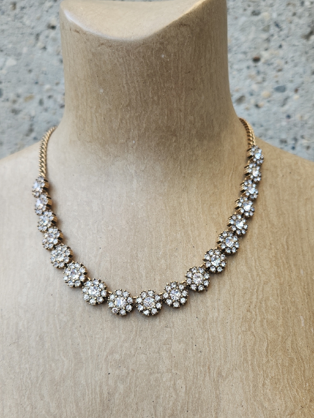 J. Crew Rhinestone floral necklace
